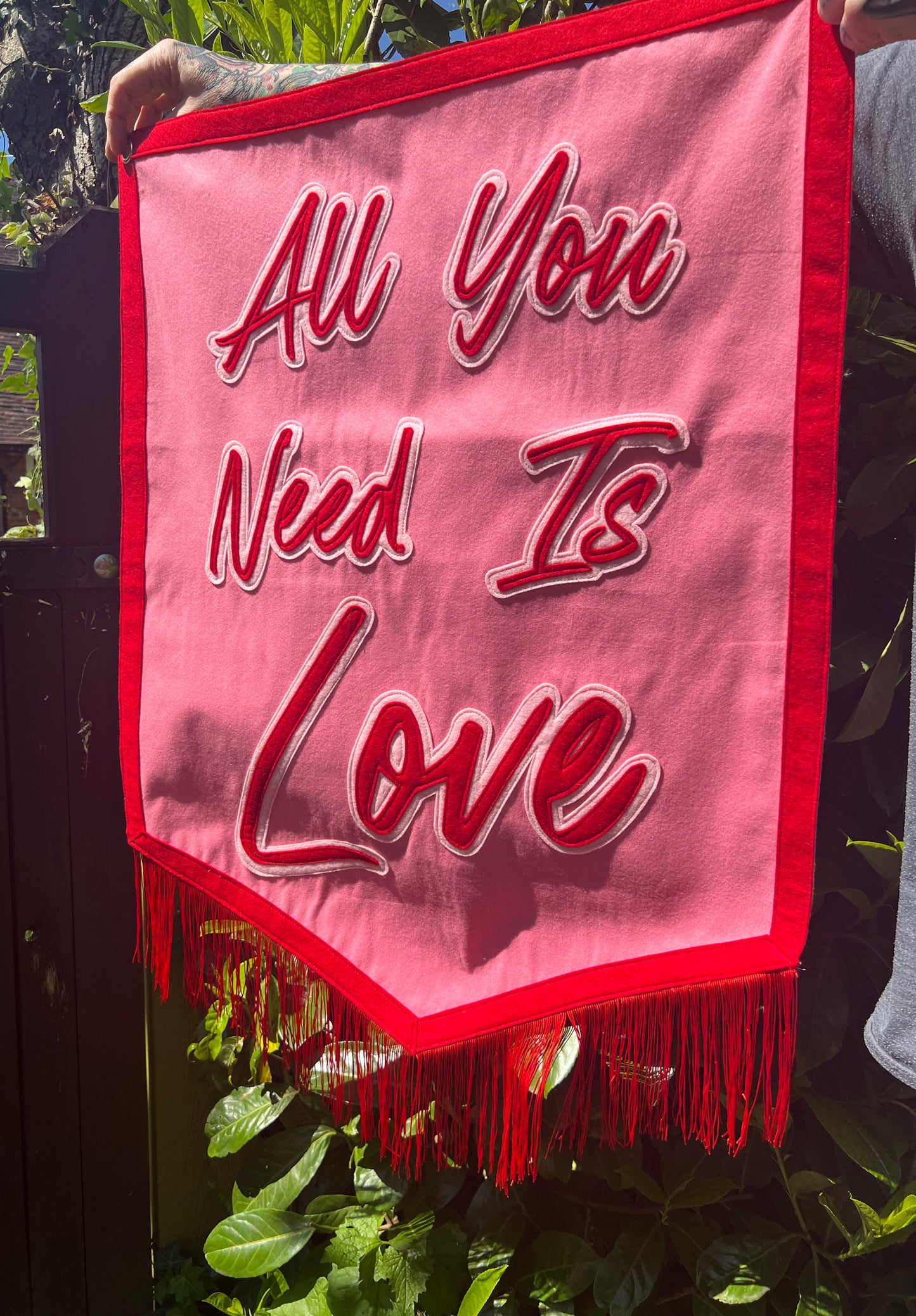 All You Need Is Love Felt Fringe Banner