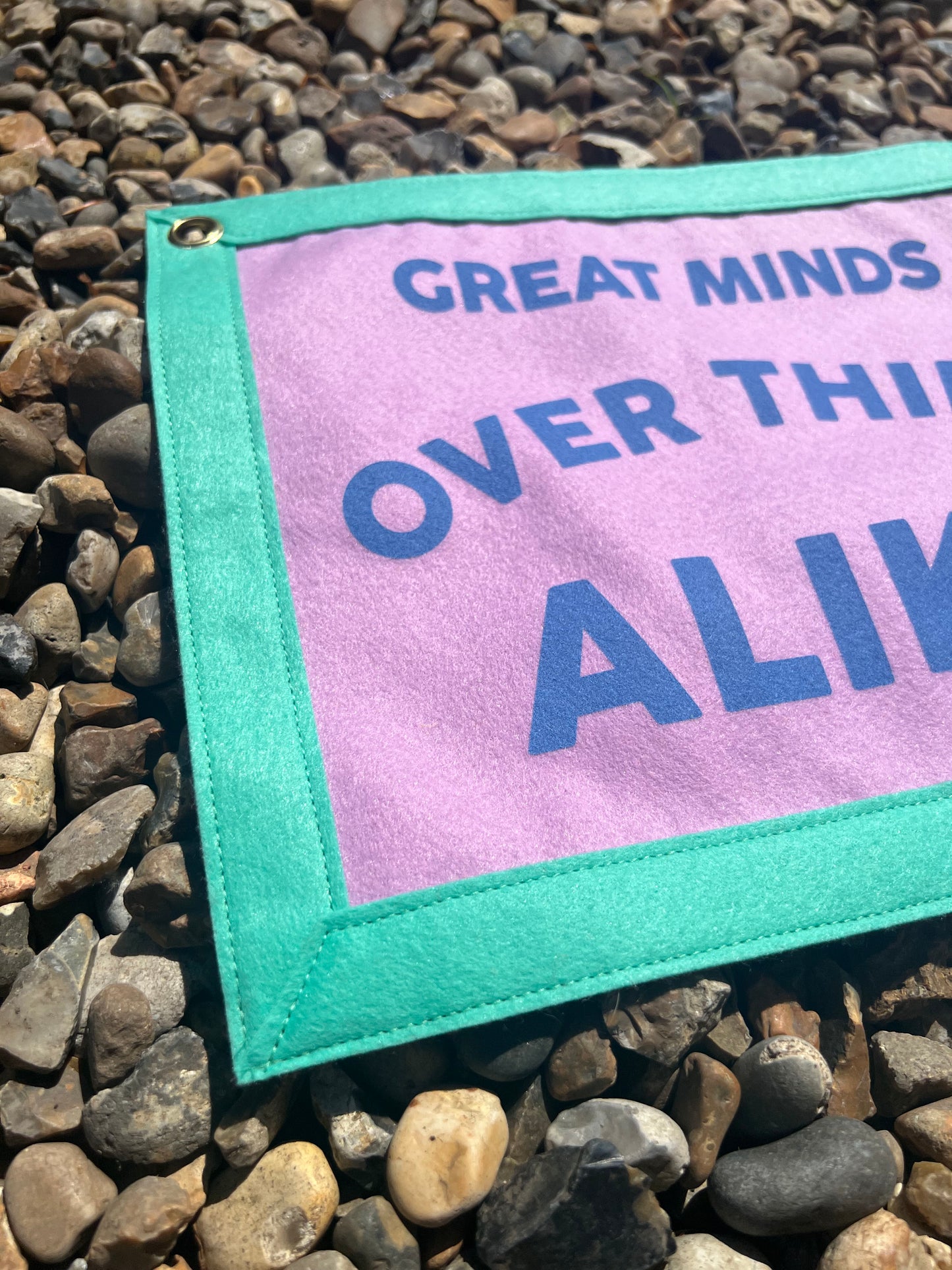 Great Minds Over Think Alike (Candy Green & Purple Banner)