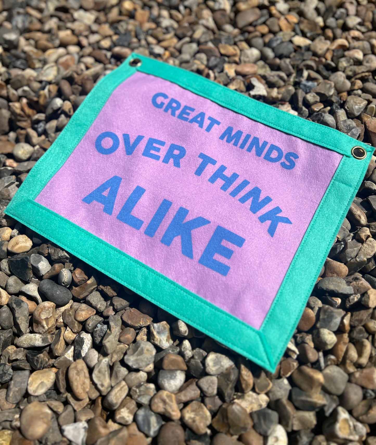 Great Minds Over Think Alike (Candy Green & Purple Banner)