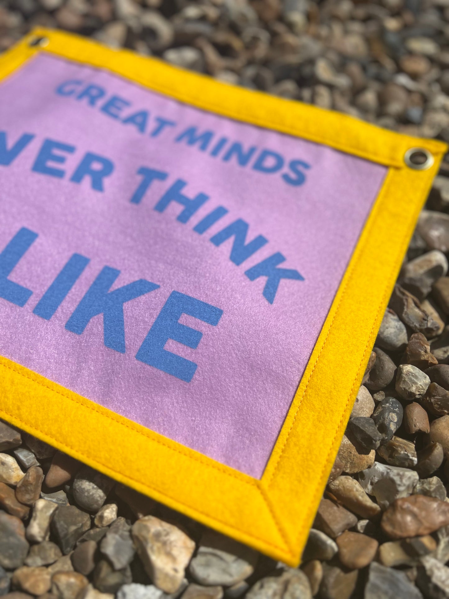 Great Minds Over Think Alike (Purple & Yellow Banner)