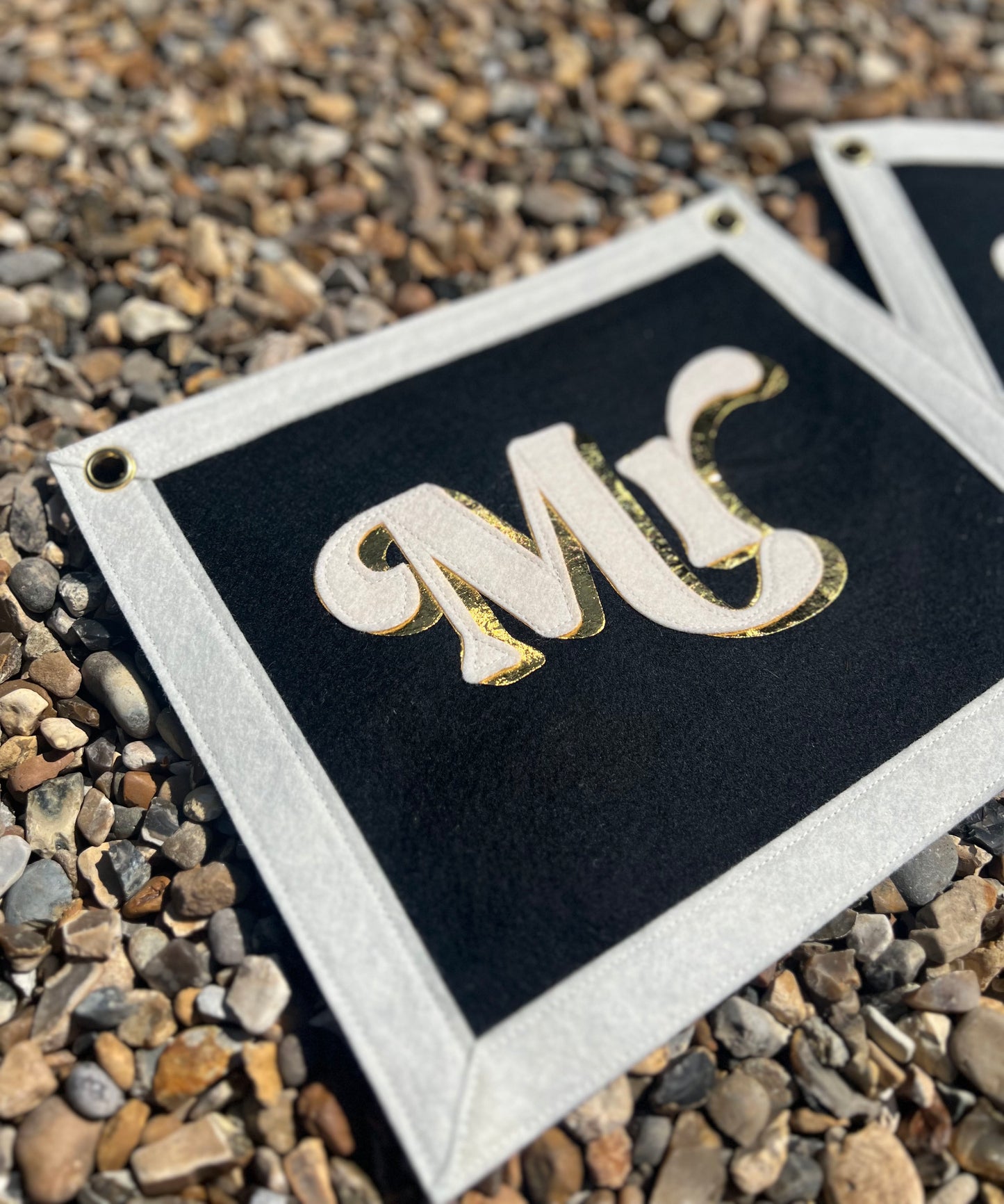 Mr & Mrs Pair of Felt Banners