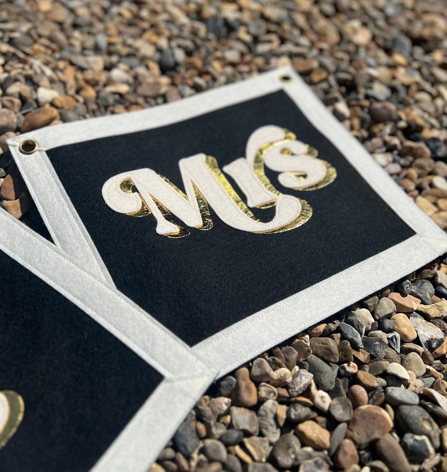 Mr & Mrs Pair of Felt Banners