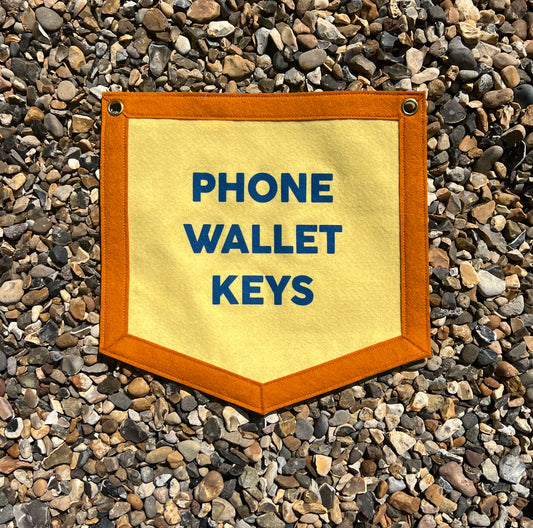 Phone Wallet Keys Custard Banner