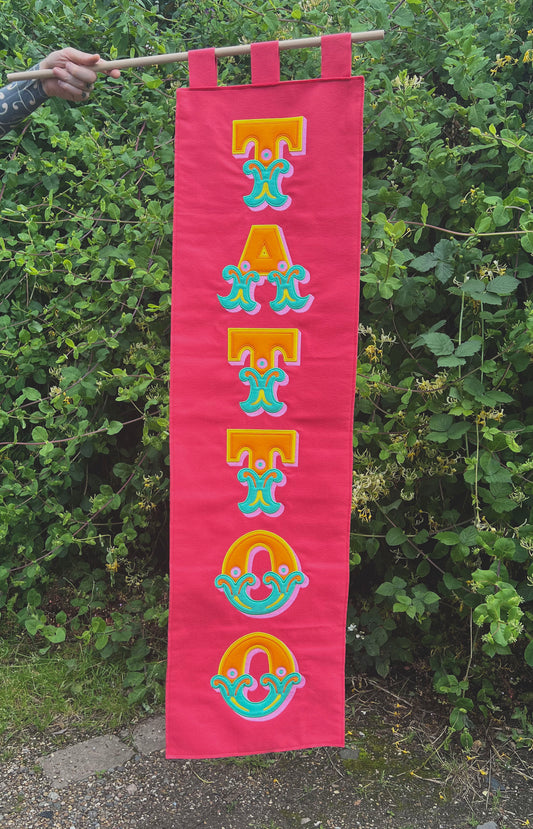 Tattoo Pink Appliqué Felt Banner