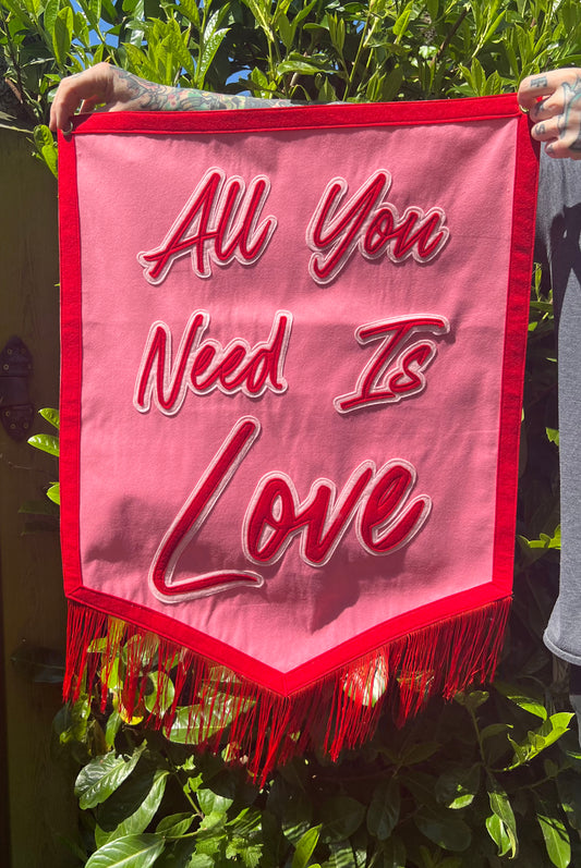 All You Need Is Love Felt Fringe Banner