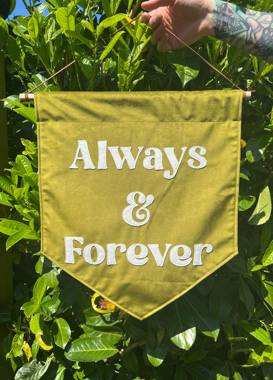 Always & Forever Green Velvet Banner