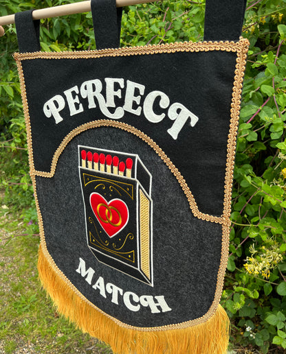 Perfect Match Black Felt Banner