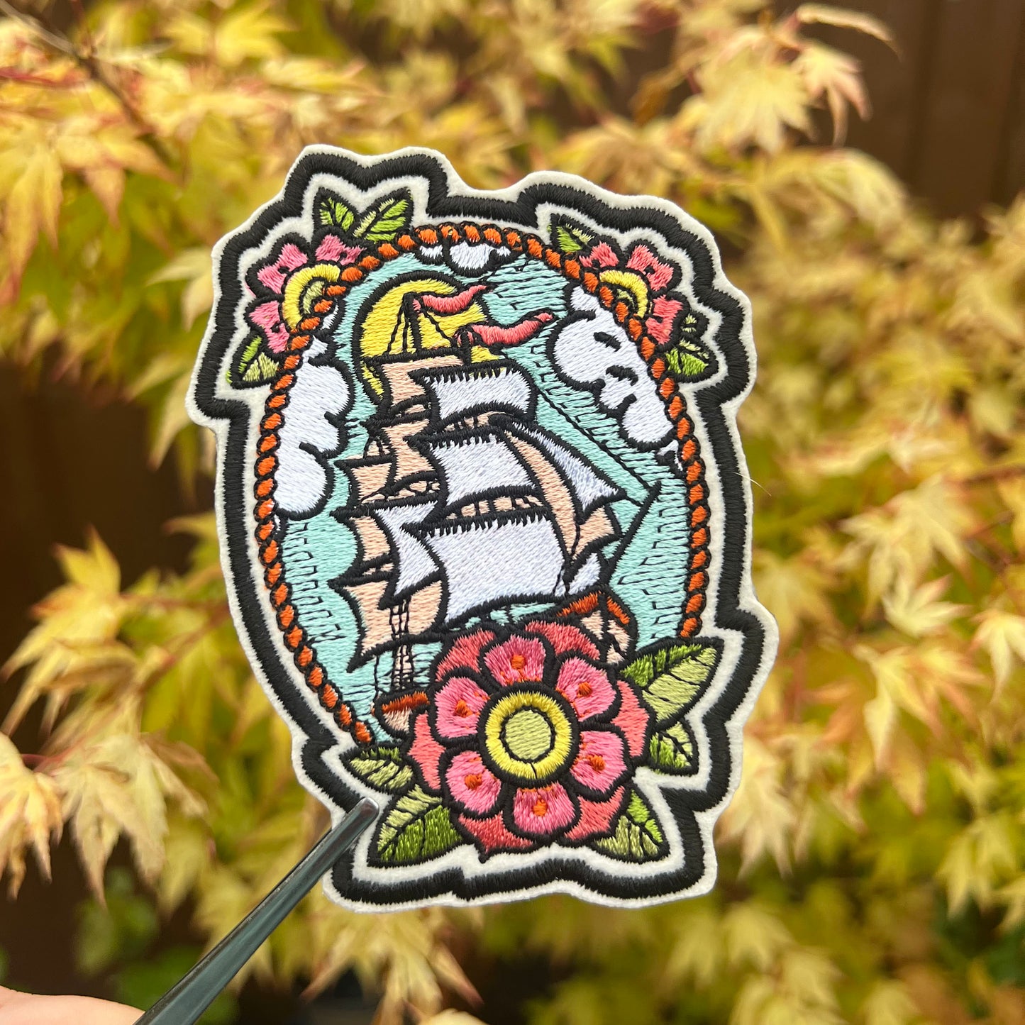 Tattoo Ship Iron On Patch