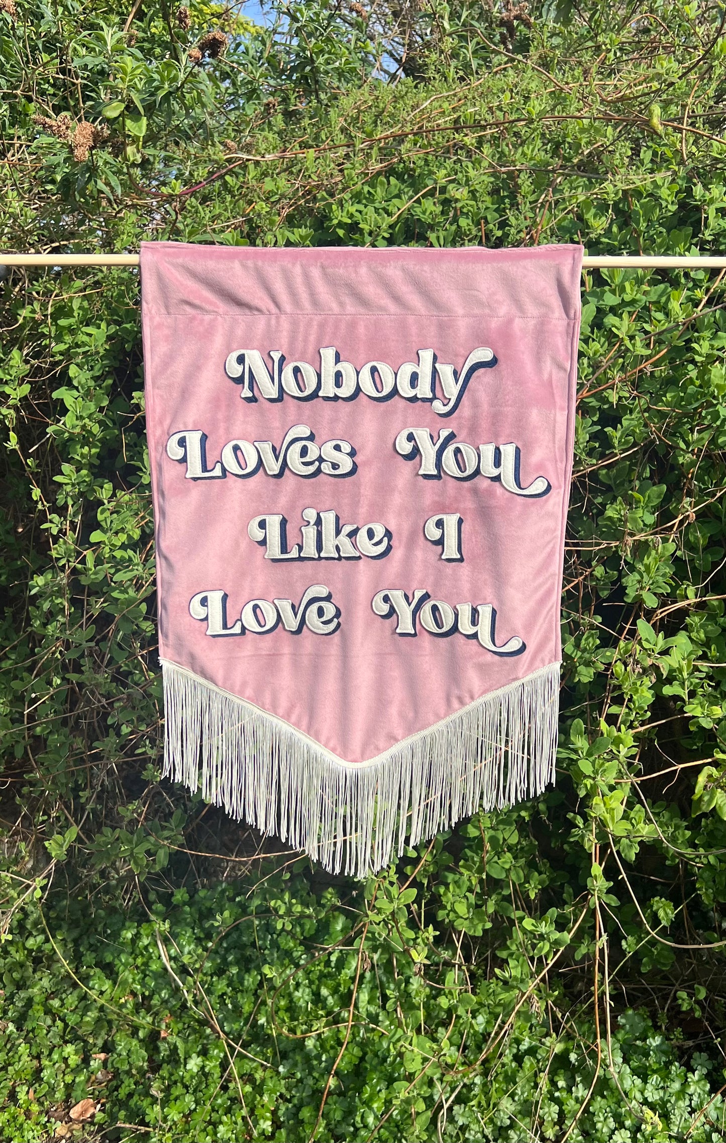 Nobody Loves You Like I Love You Velvet Banner