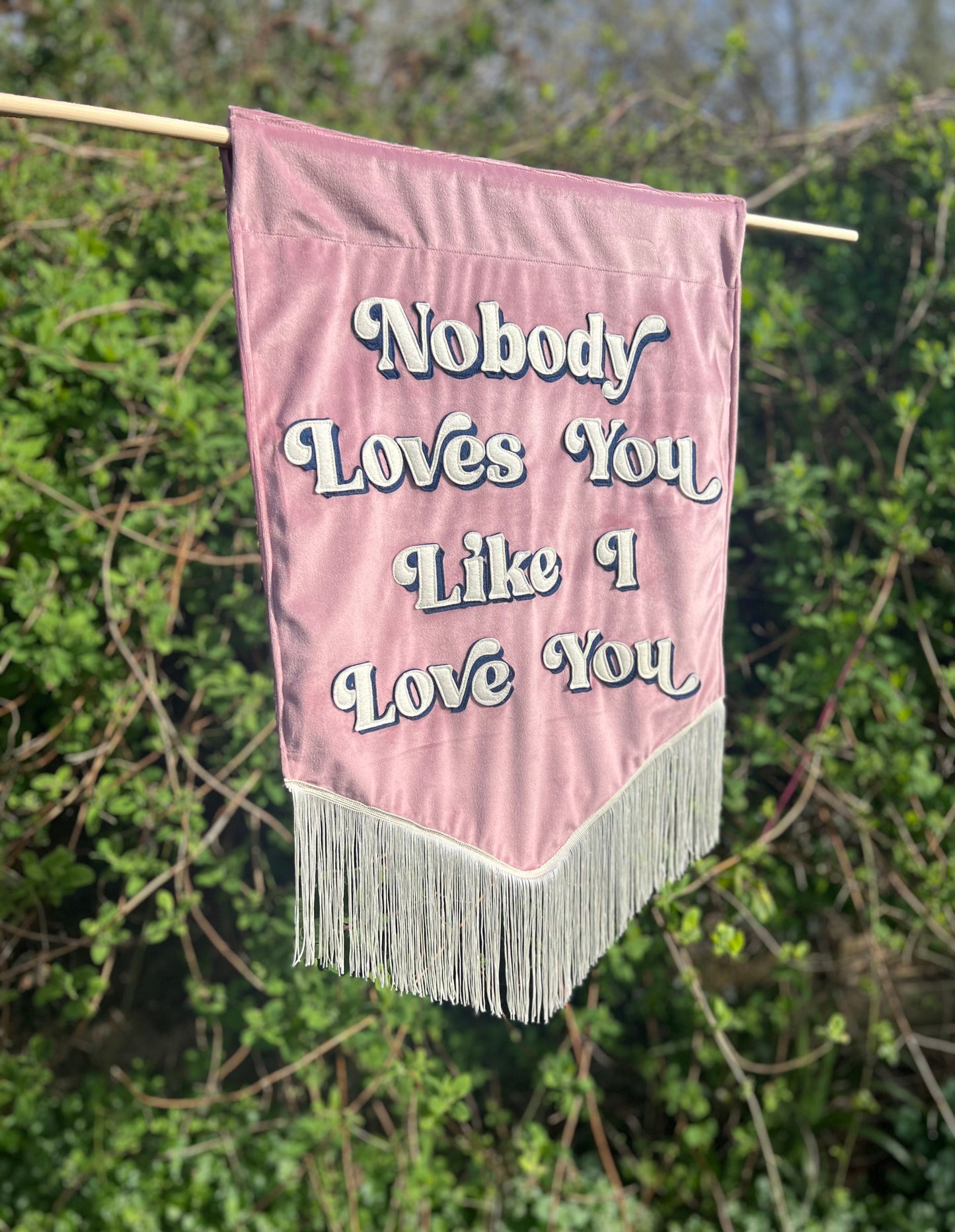 Nobody Loves You Like I Love You Velvet Banner