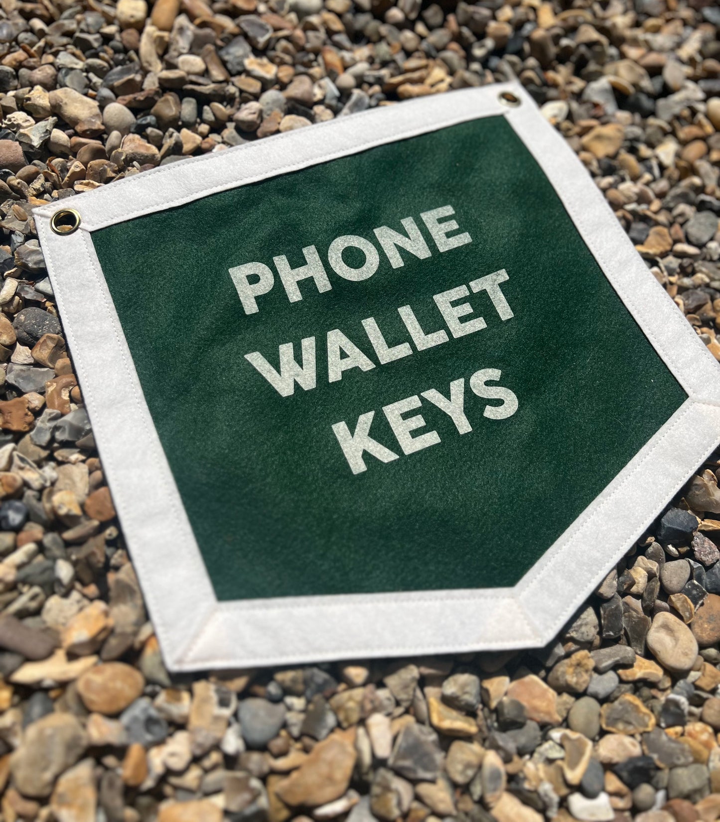 Phone Wallet Keys Dark Green Banner