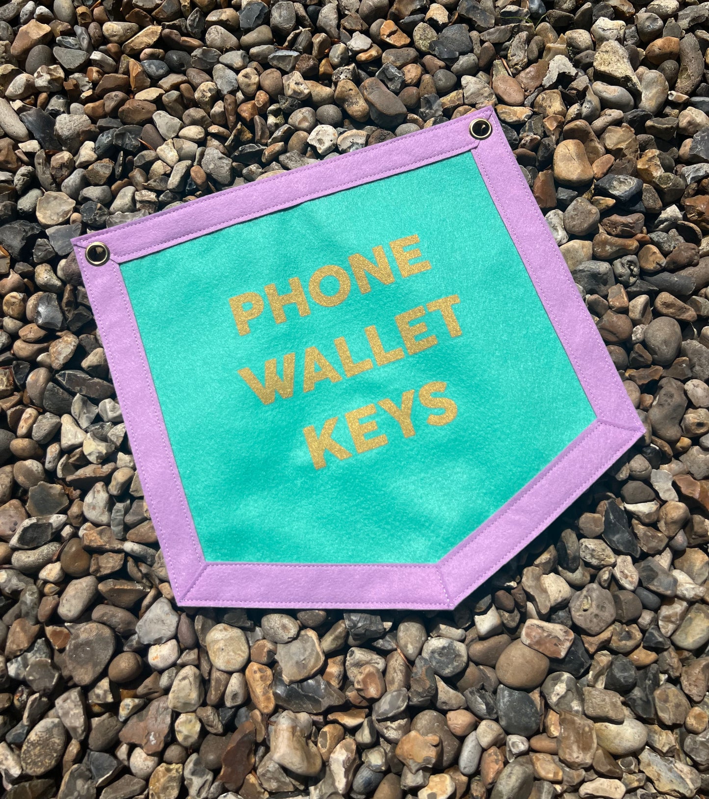 Phone Wallet Keys Teal & Purple Banner