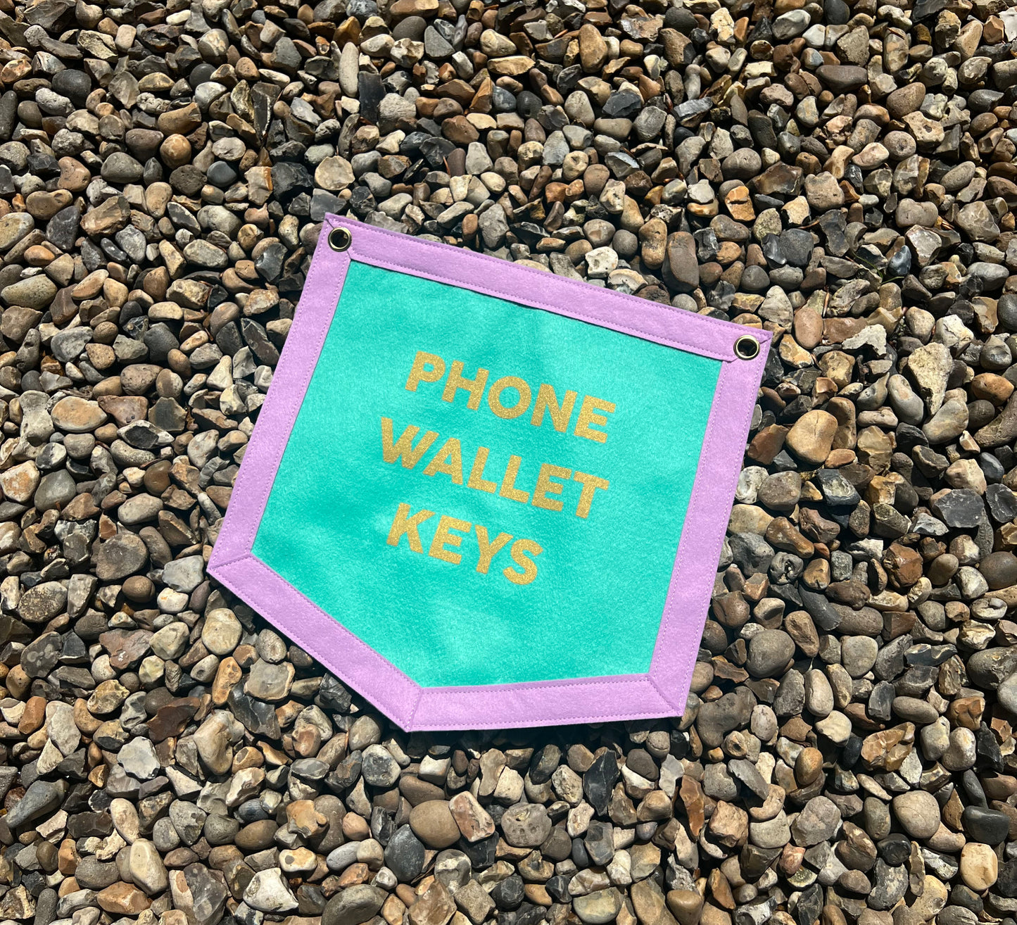 Phone Wallet Keys Teal & Purple Banner