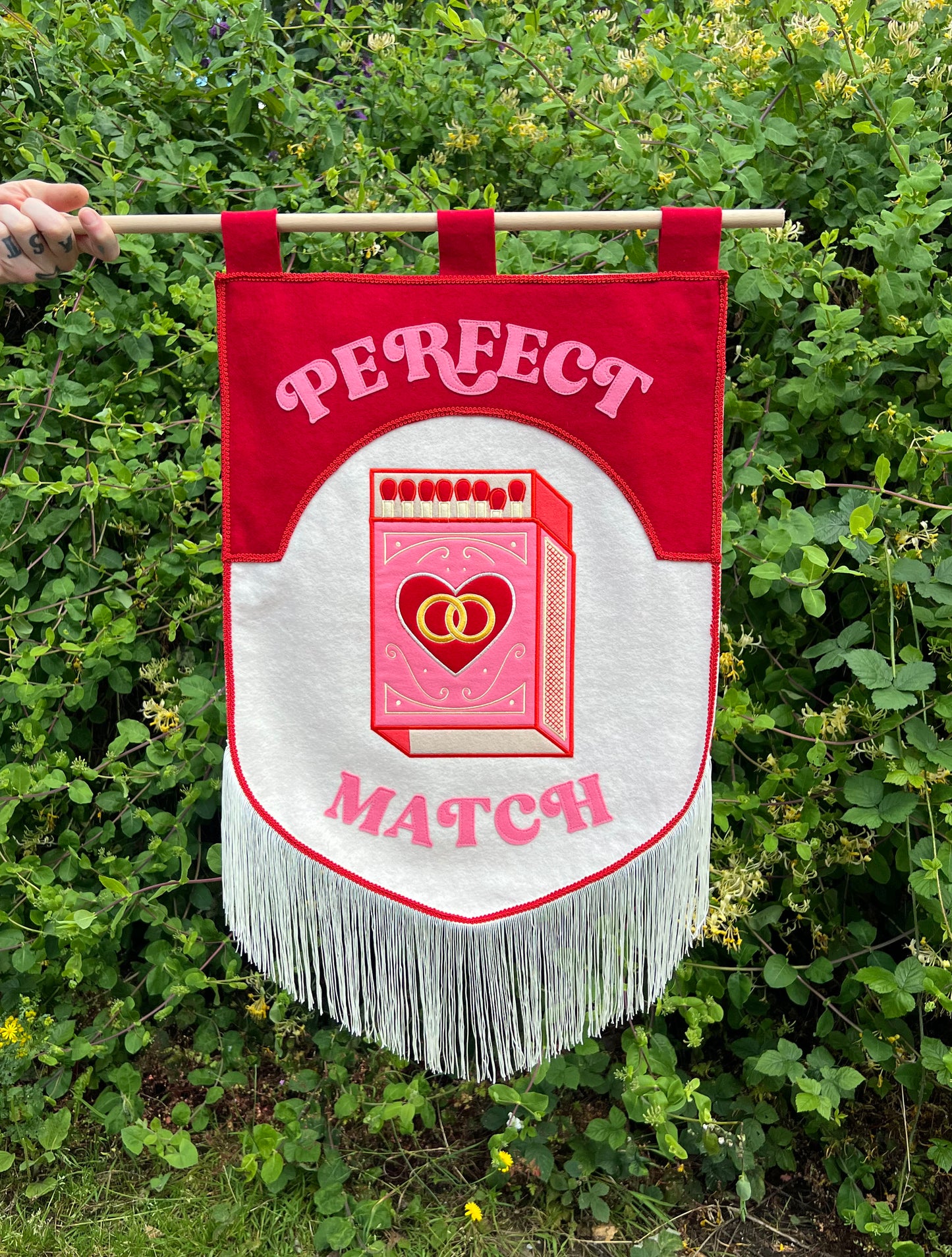 Perfect Match Pink Felt Banner