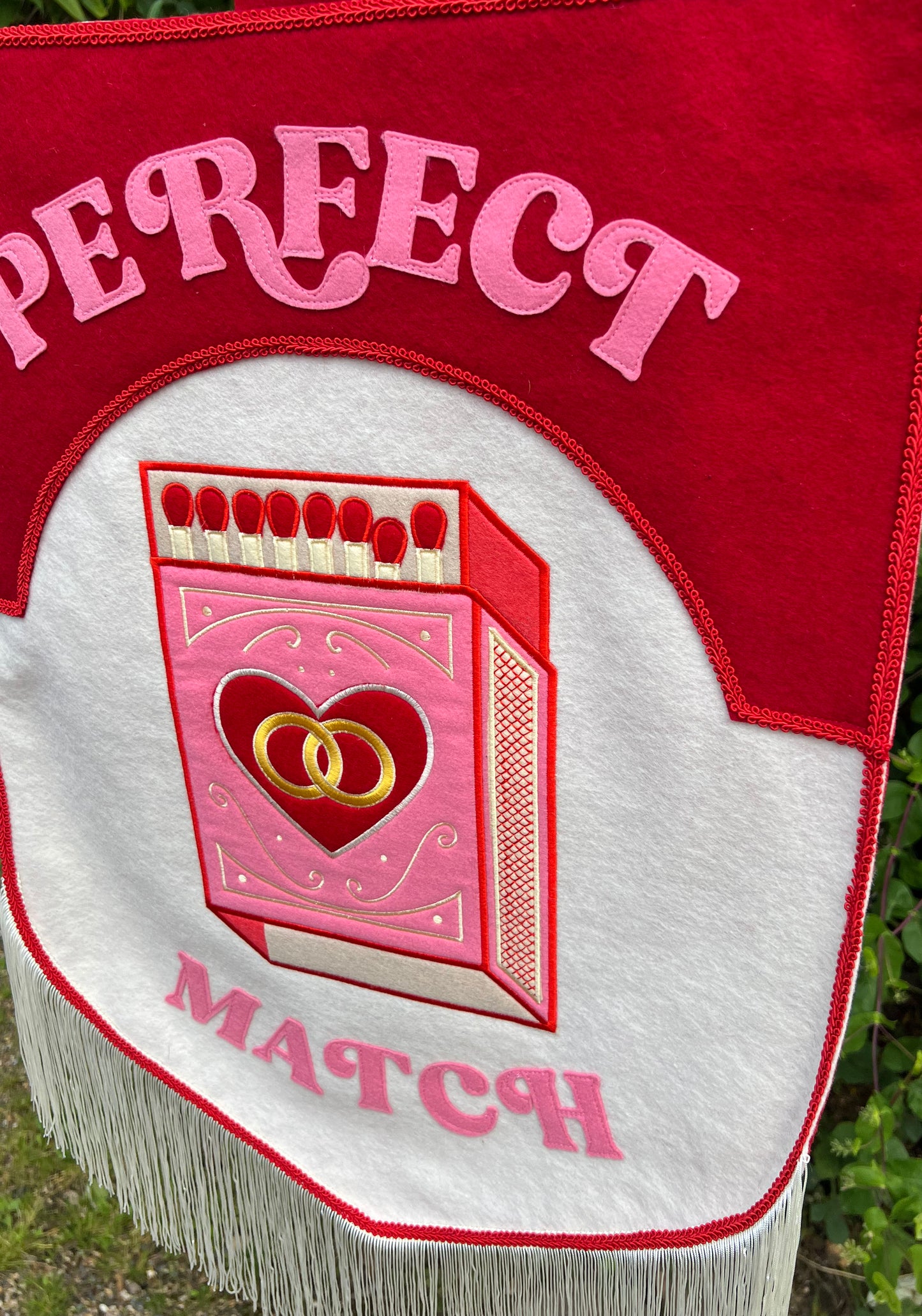 Perfect Match Pink Felt Banner