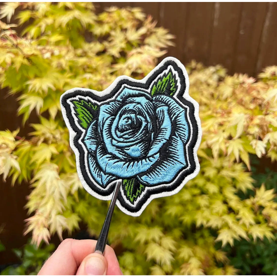 Sketch Rose Iron On Patch